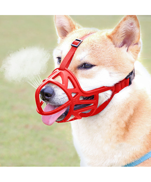 Upgraded reinforced dog mouth cover by Petpexi in black, red, and reflective black styles. Durable, comfortable muzzle for medium to large dogs, multiple sizes available

