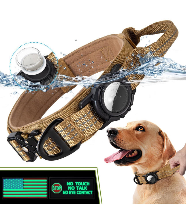 Waterproof Dog Collar with AirTag Protective Cover – GPS Pet Tracker Holder | petpexi.com