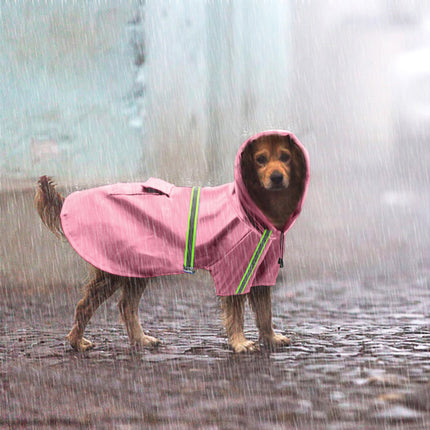 Waterproof reflective dog raincoat with Velcro and pocket – safe, comfortable rainwear for dogs in vibrant colors | Petpexi

