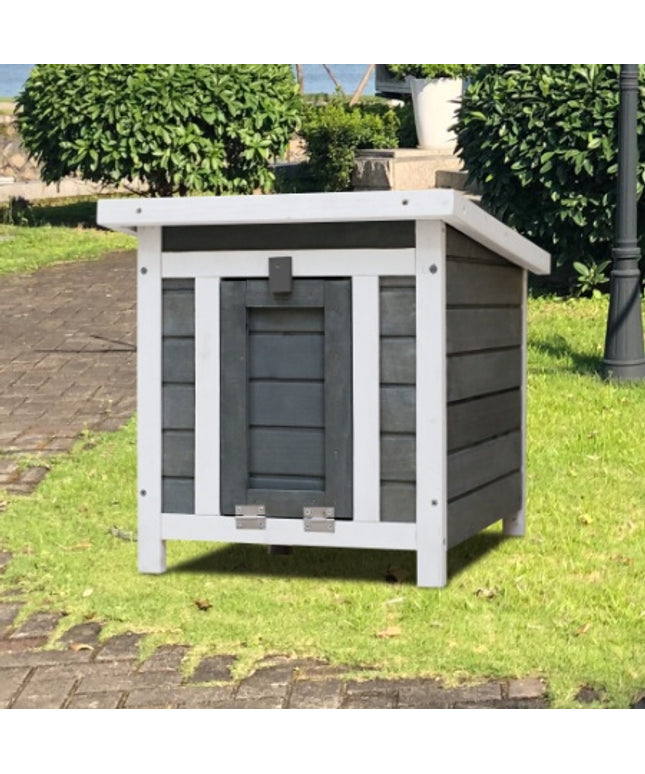 Weatherproof Wooden Outdoor Rabbit Hutch with Lockable Door and Openable Top for Small Animals


