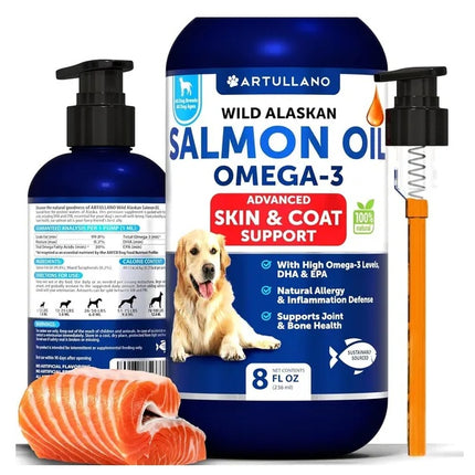 Wild Alaskan Salmon Oil for Dogs – Omega-3 Joint and Coat Support Supplement by PetPexi

