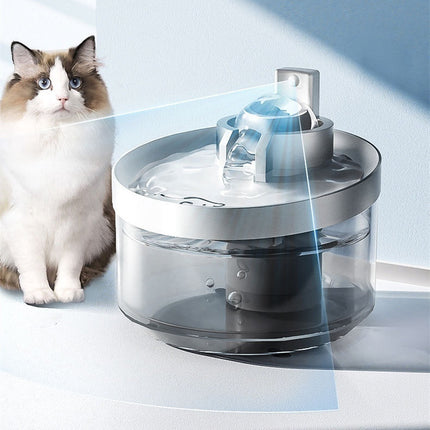 PetPexi wireless cat water fountain with motion sensor – premium PET & PP drink dispenser, long battery life, gray color, fast & free USA shipping

