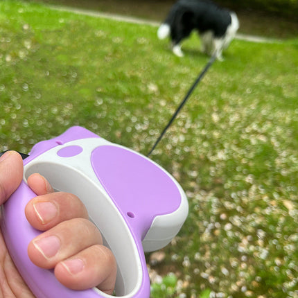 With Light Retractable Leash Dog Rope in red and white - LED, durable PP leash for small, medium, large dogs from petpexi.com