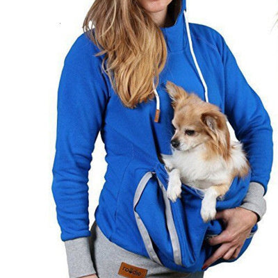 Stylish women’s pullover hoodie for small dogs and cats in purple and blue – Petpexi USA

